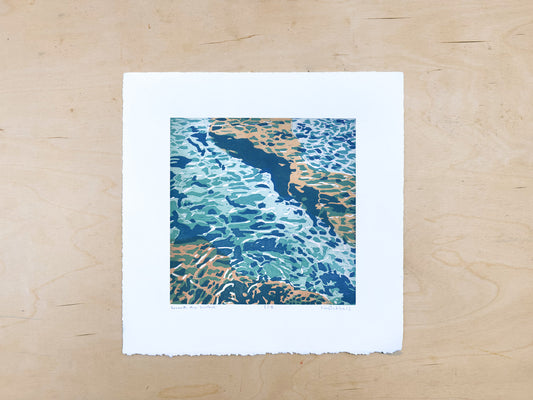 Beneath the Surface Woodcut Print