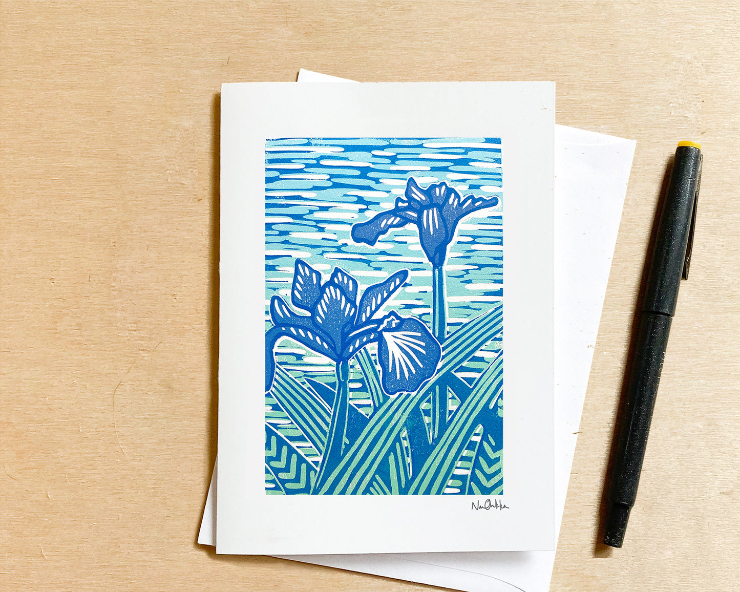 Blue Flag Iris Greeting Card