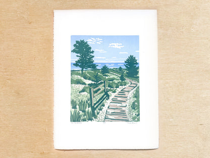 The Boardwalk Woodcut Print