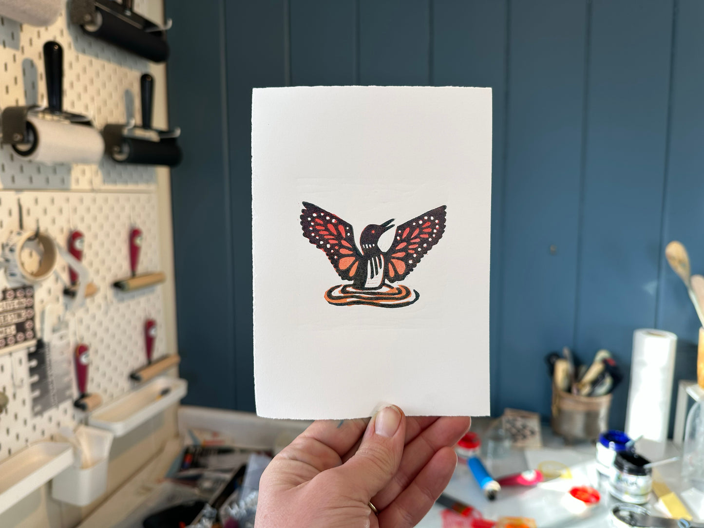 Butterfly Effect Woodcut Print with donation