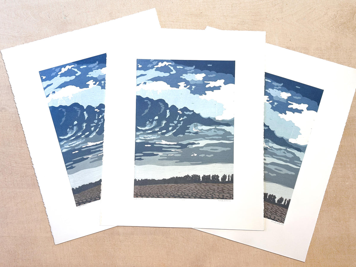 Cold Front Woodcut Print