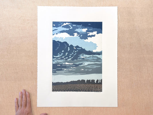 Cold Front Woodcut Print