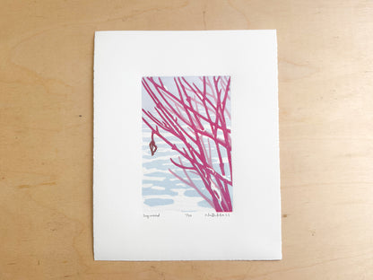 Dogwood Woodcut Print