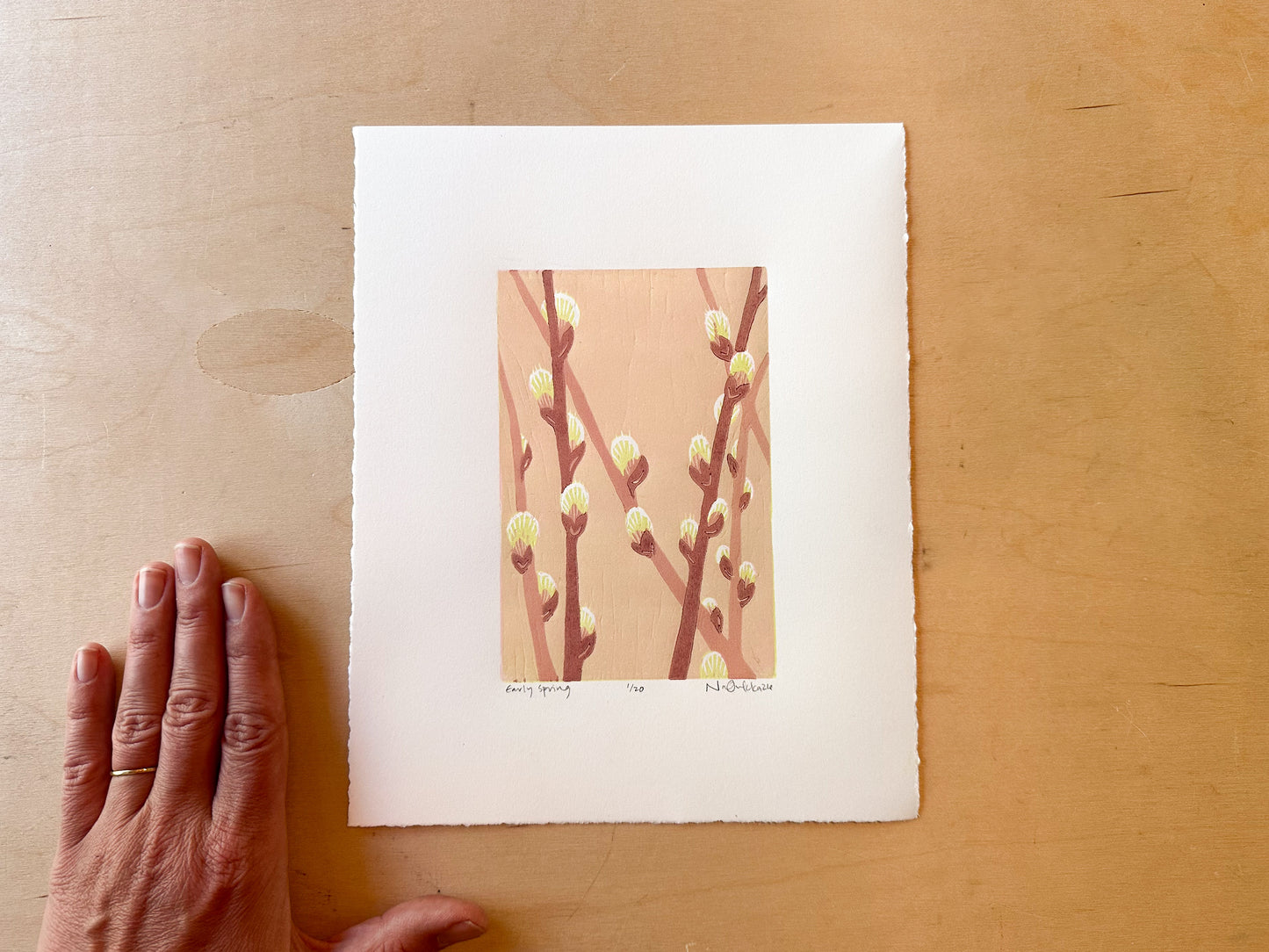 Early Spring Woodcut Print