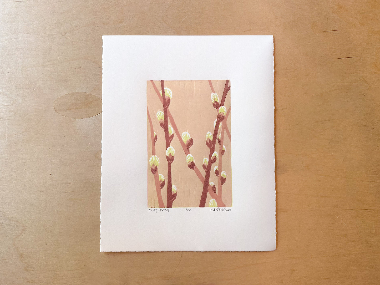 Early Spring Woodcut Print