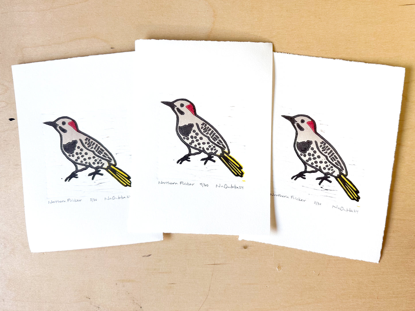 Northern Flicker Woodcut Print