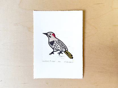 Northern Flicker Woodcut Print