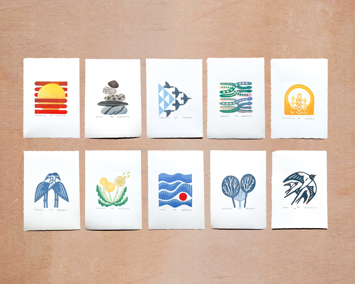Cooperation Woodcut Print