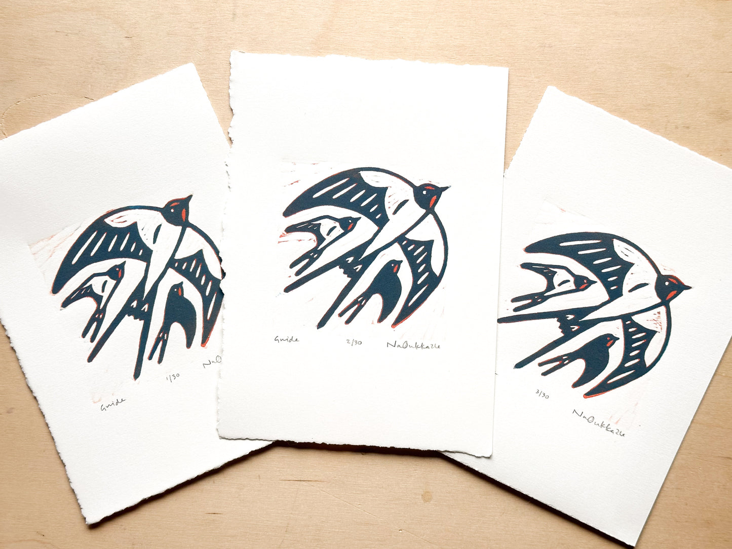 Guide Woodcut Print