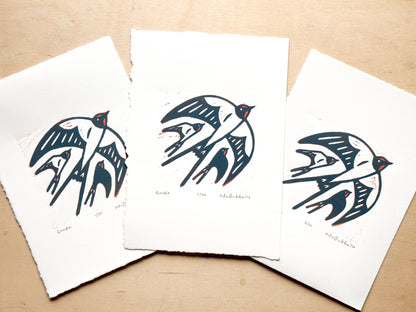 Guide Woodcut Print