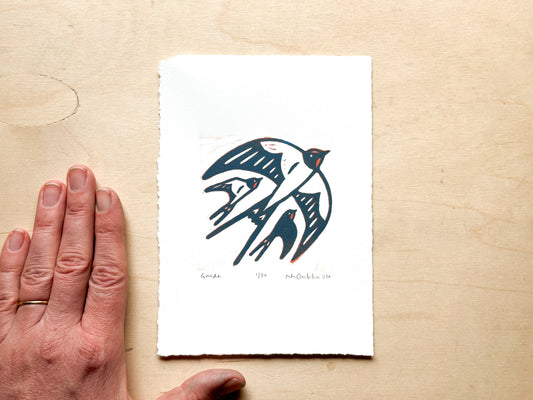 Guide Woodcut Print