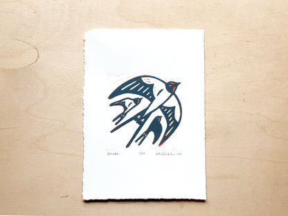 Guide Woodcut Print
