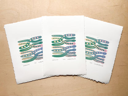 Network Woodcut Print