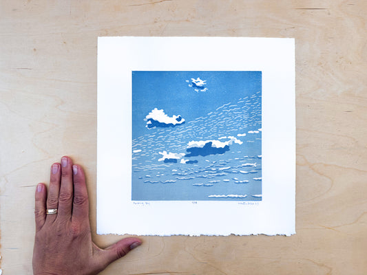 Passing By Woodcut Print