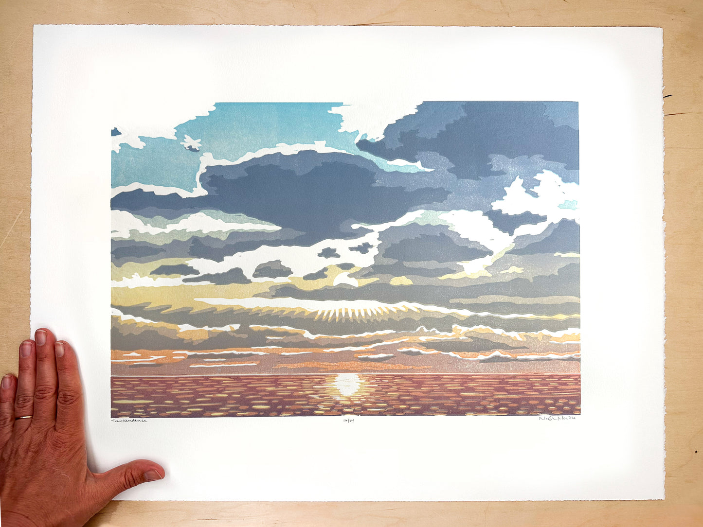 Transcendence Woodcut Print