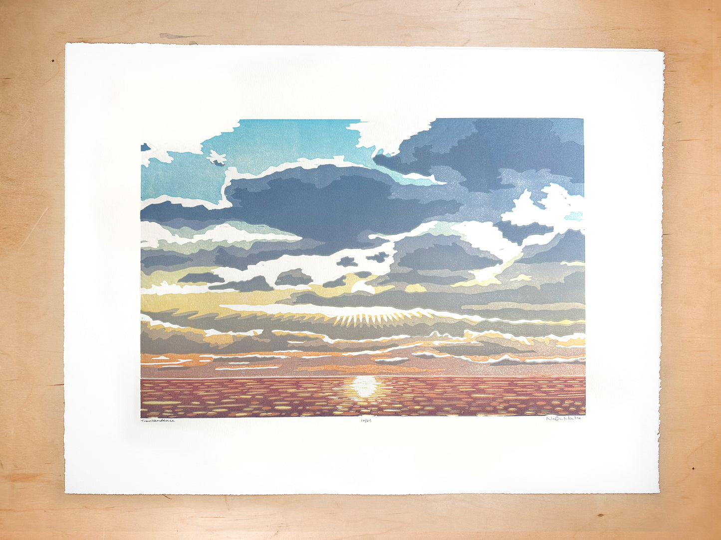 Transcendence Woodcut Print