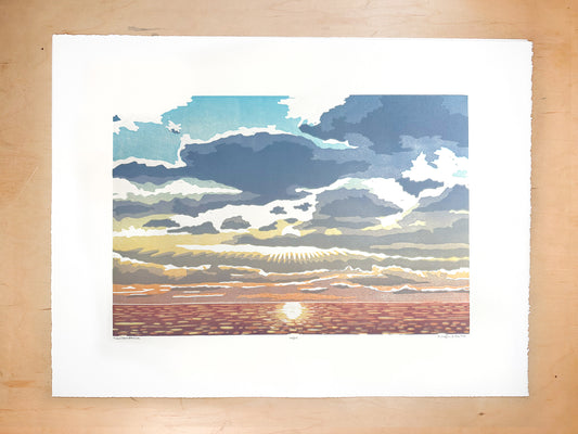 Transcendence Woodcut Print
