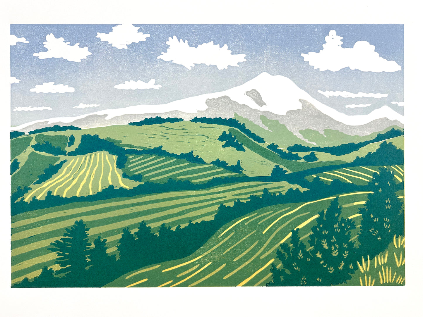 Home in the Mountains Woodcut Print