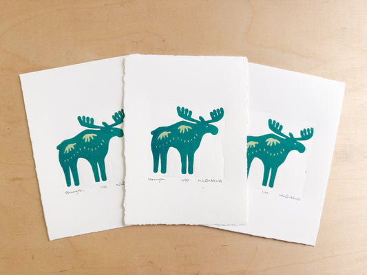 Strength Woodcut Print