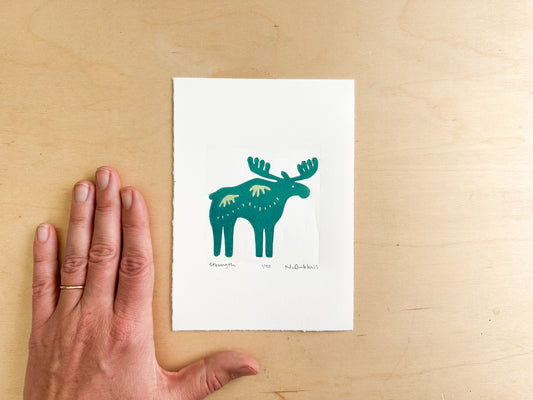 Strength Woodcut Print