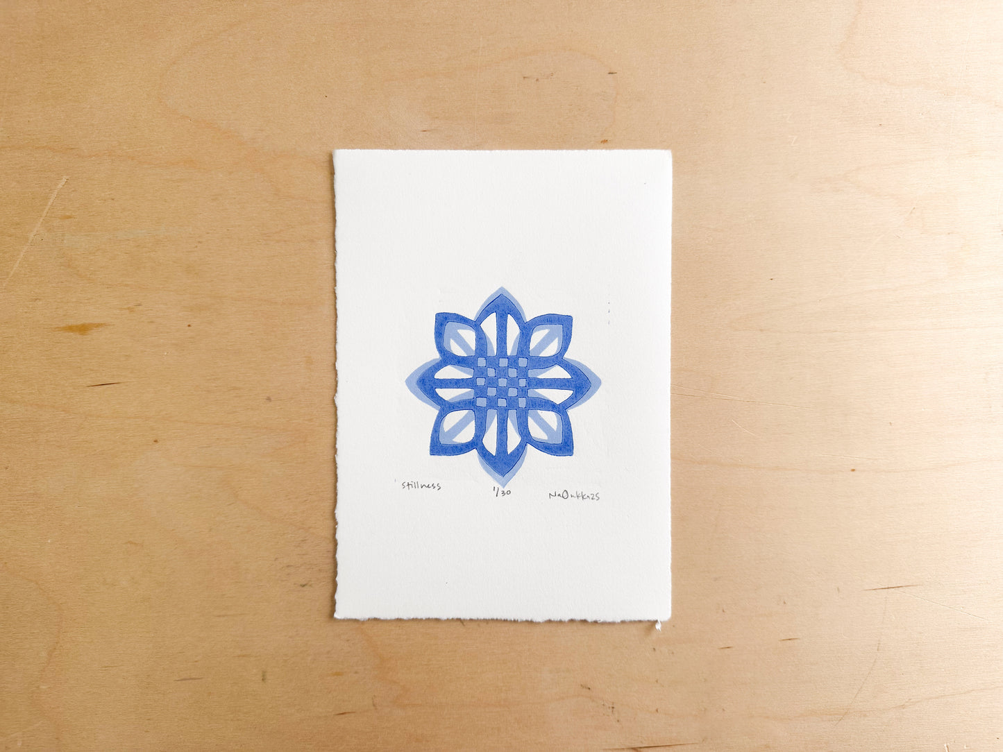 Stillness Woodcut Print