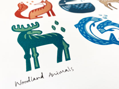 Woodland Animals Giclée Print