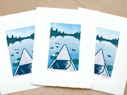 Backcountry Summer Woodcut Print