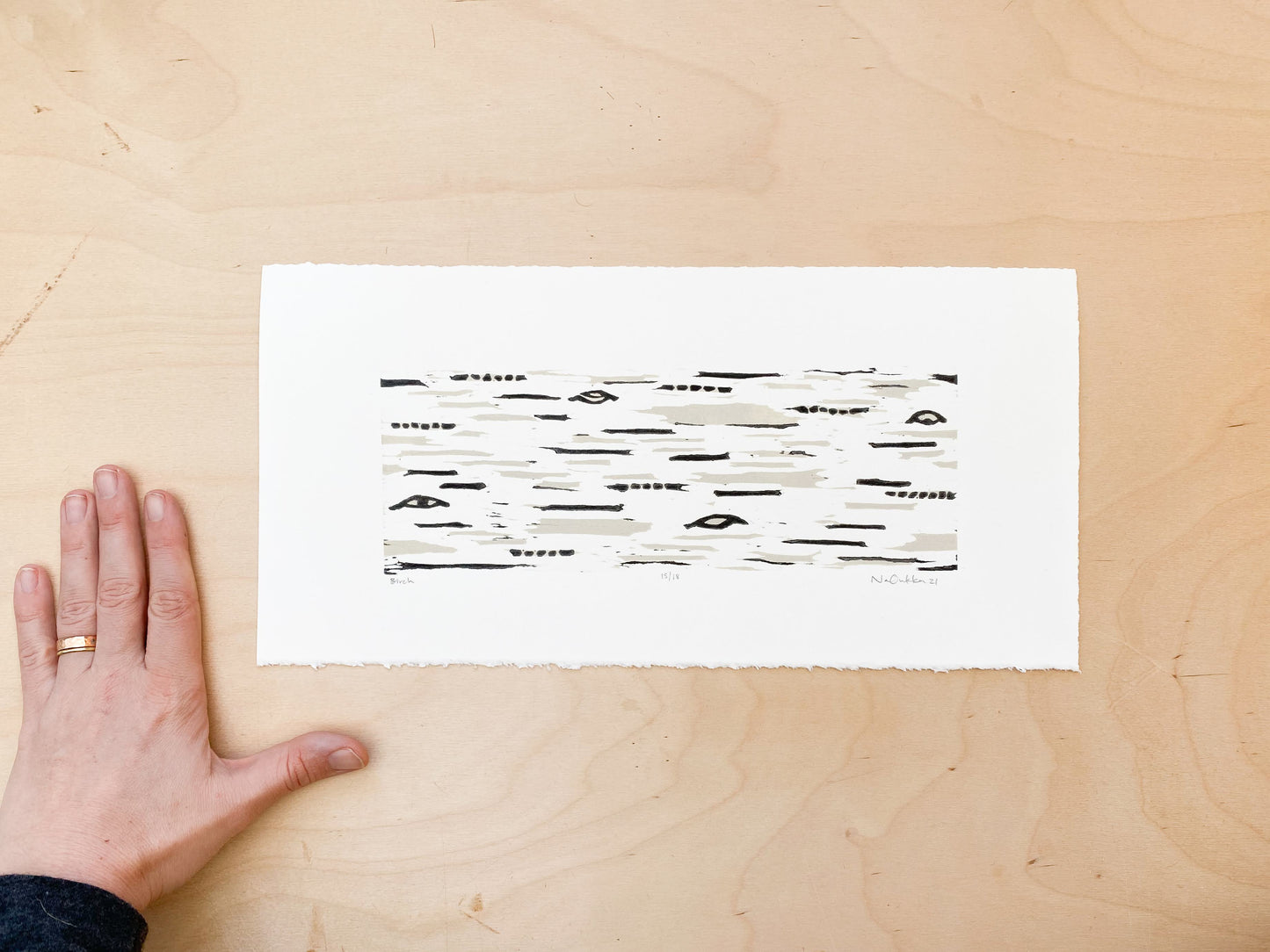 Birch Woodcut Print