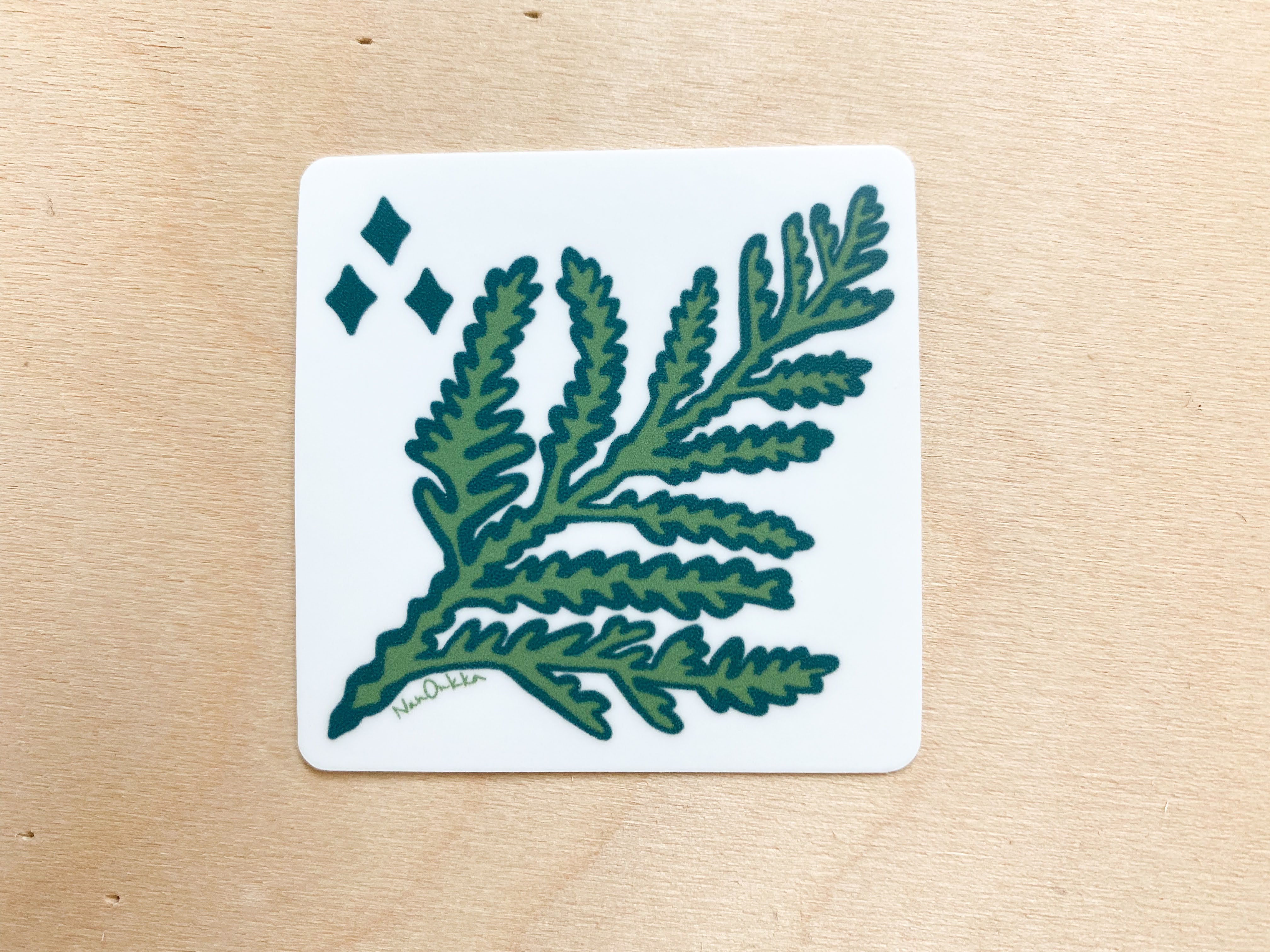 Cedar Sprig Vinyl Sticker by Nan Onkka Prints