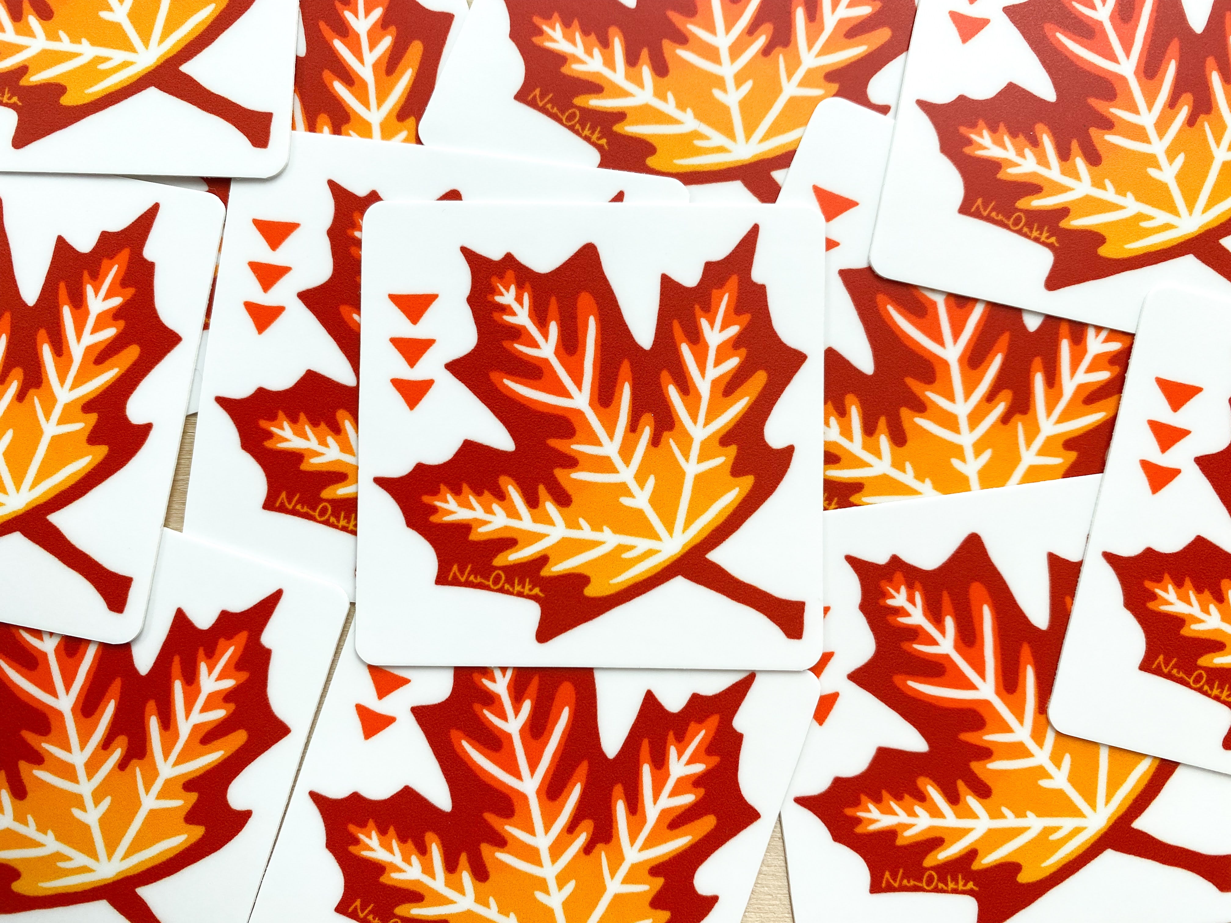 Maple Leaf Vinyl Sticker by Nan Onkka Prints