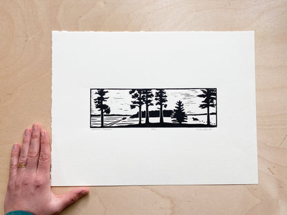 Northern Travelers Woodcut Print