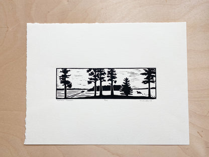 Northern Travelers Woodcut Print