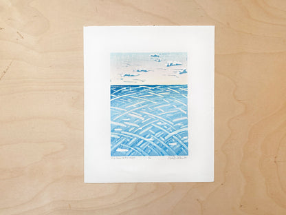 I Go Down to the Shore Woodcut Print