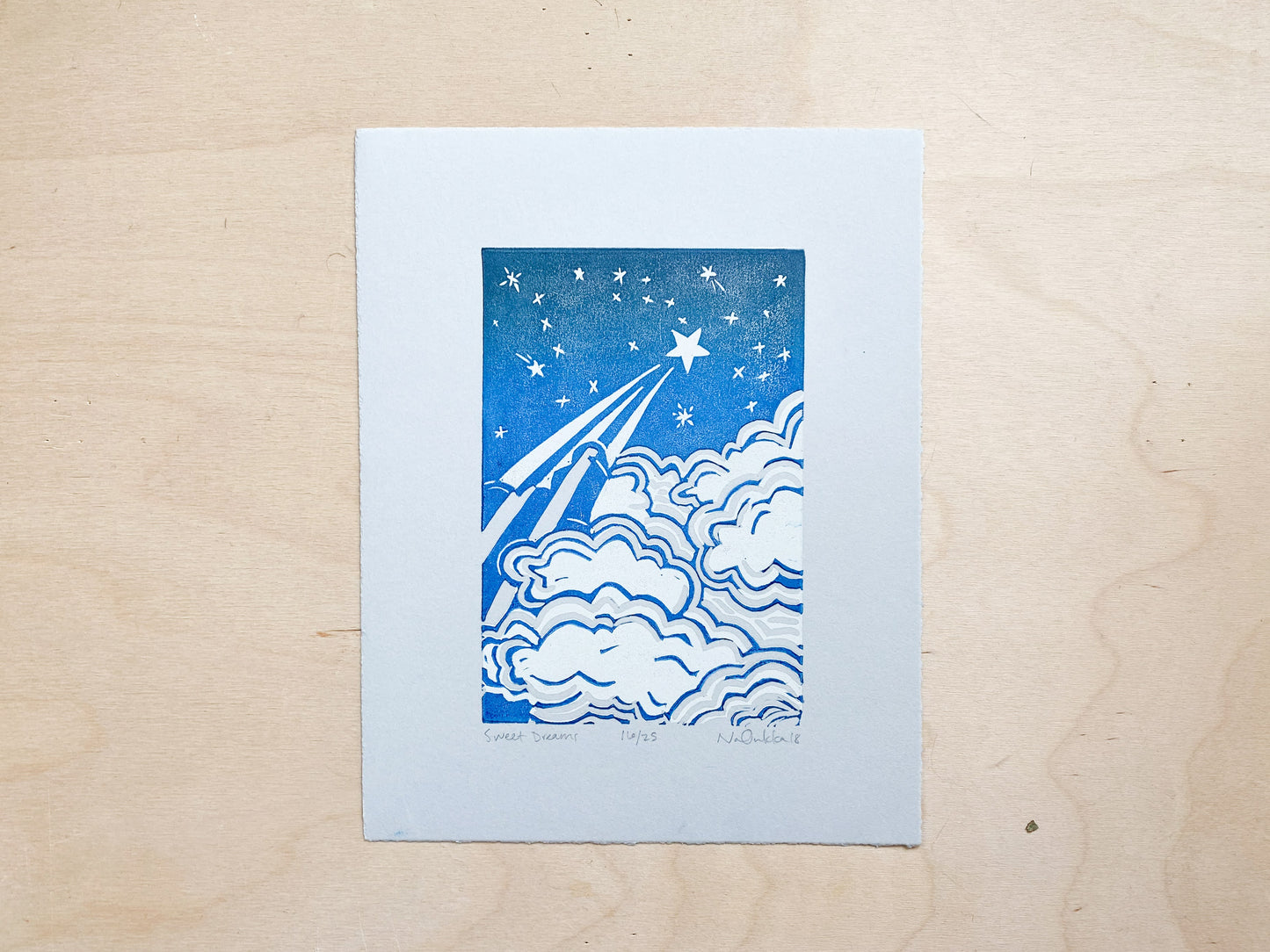 Sweet Dreams Woodcut Print