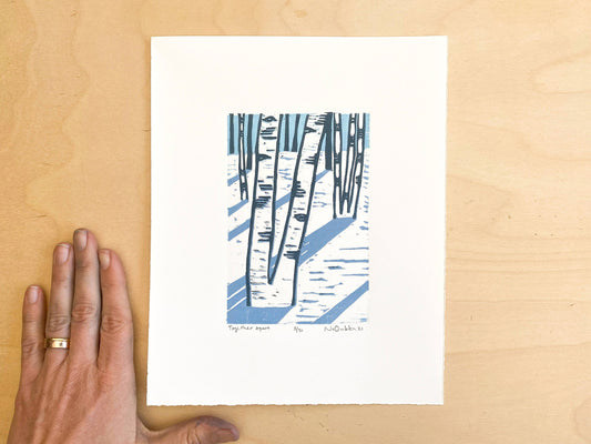 Together Apart Woodcut Print
